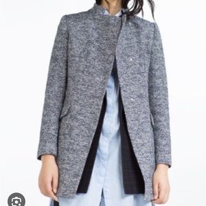 ZARA blue asymmetric coat size S